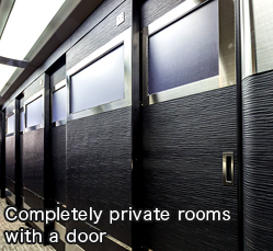 Completely private rooms with a door